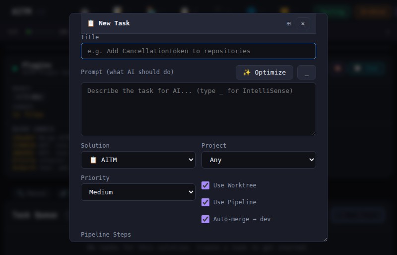 New Task modal