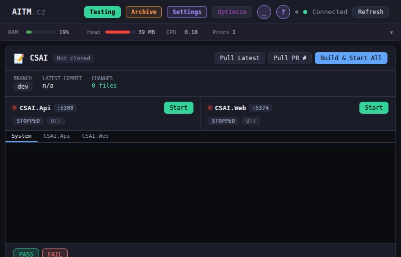 Testing view