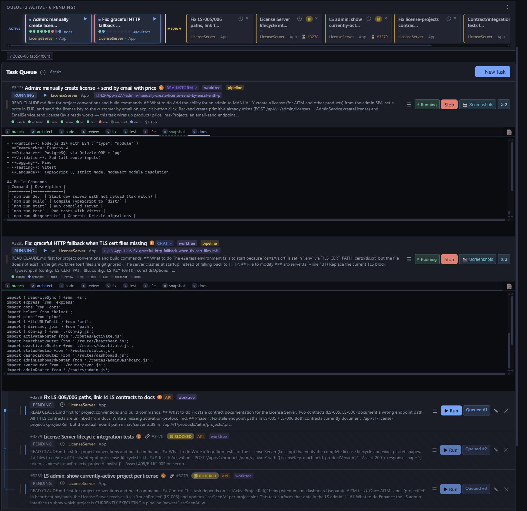 Parallel pipeline execution