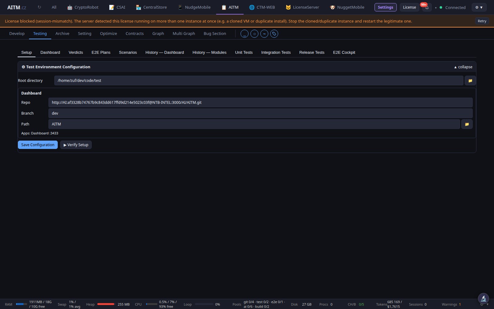 Testing view